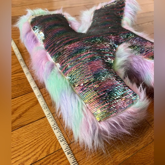 Justice K initial sequin pillow - Picture 4 of 5
